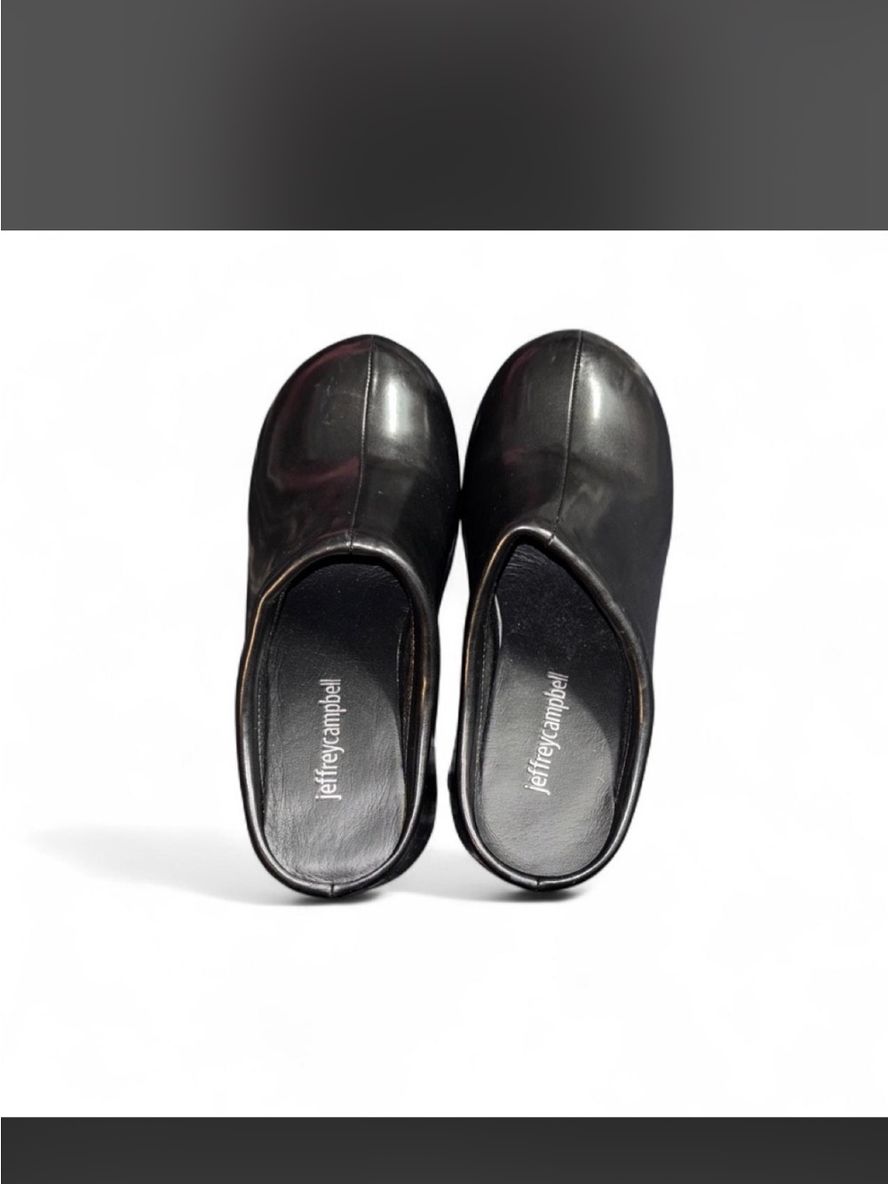 Jeffrey Campbell Black Leather Mule Bubble Clogs